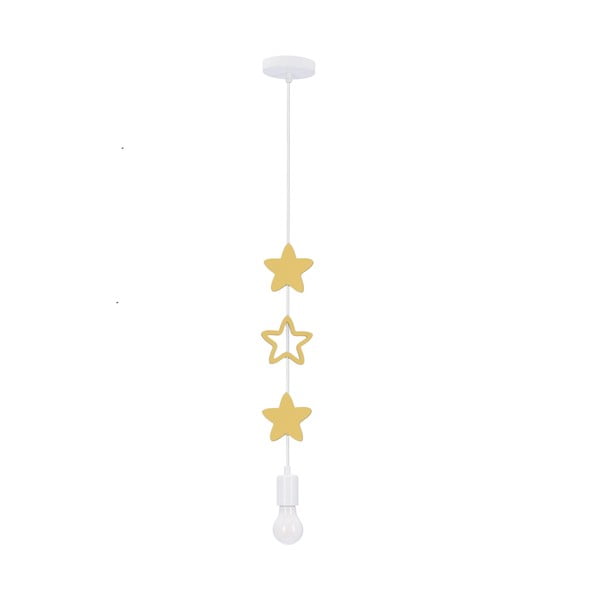Rumena/bela otroška svetilka s kovinskim senčnikom Single – Candellux Lighting