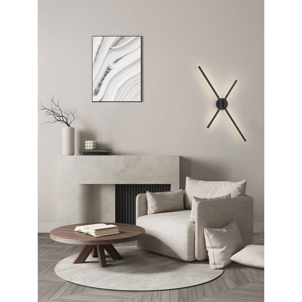 Mat črna aluminijasta LED zatemnitvena stenska svetilka Akro – Nova Luce-image-1
