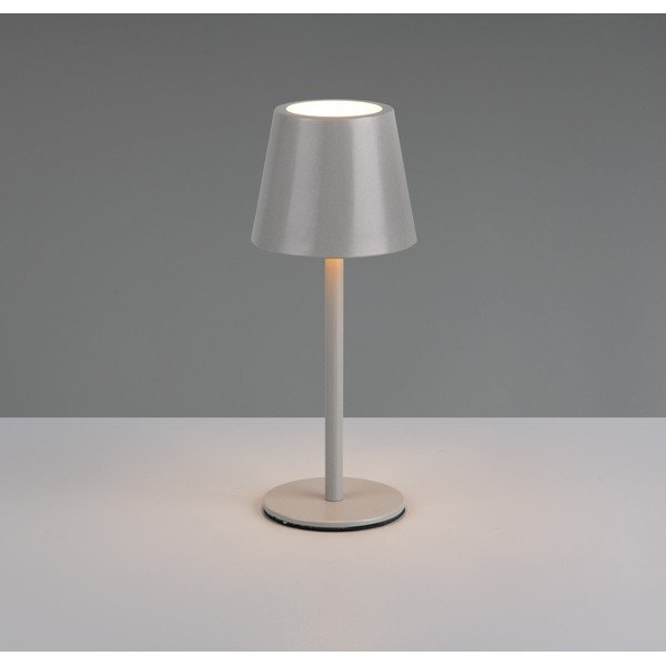 Siva LED namizna svetilka s kovinskim senčilom (višina 21 cm) Diaz – Reality-image-1