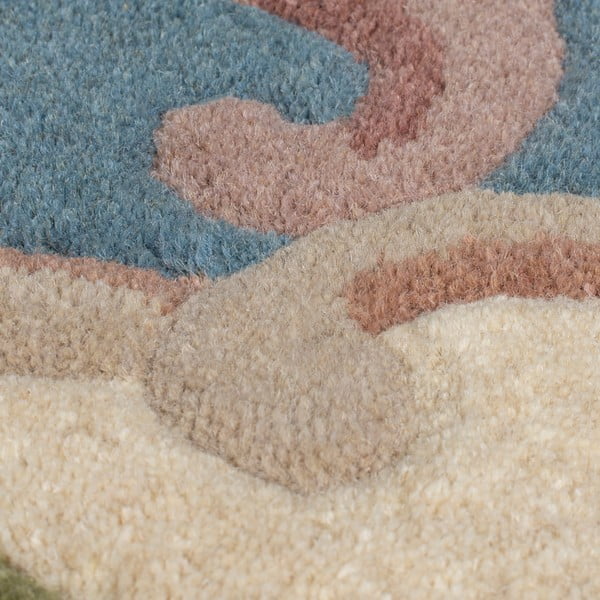 Modra volnena preproga Flair Rugs Aubusson, ⌀ 120 cm-image-3