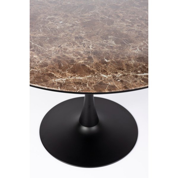 Okrogla jedilna miza z mizno ploščo v marmornem dekorju ø 110 cm Maru – White Label-image-4
