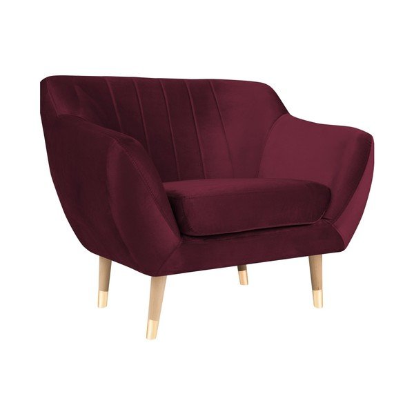 Mazzini Sofas Benito burgundski žametni fotelj-image-2