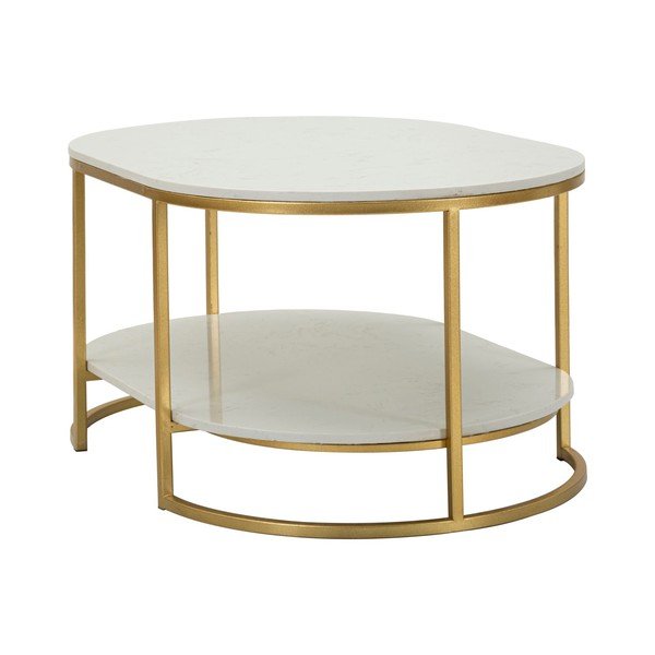 Klubska mizica z marmorno mizno ploščo v beli in zlati barvi 60x90 cm Izmir – Mauro Ferretti-image-2