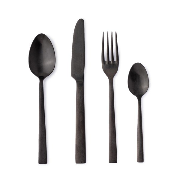 Črn pribor 16 ks iz nerjavečega jekla za 4 osebe Hestia – Bizzotto