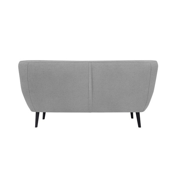 Svetlo siva dvosedežna zofa z rjavimi nogami Mazzini Sofas Piemont-image-3