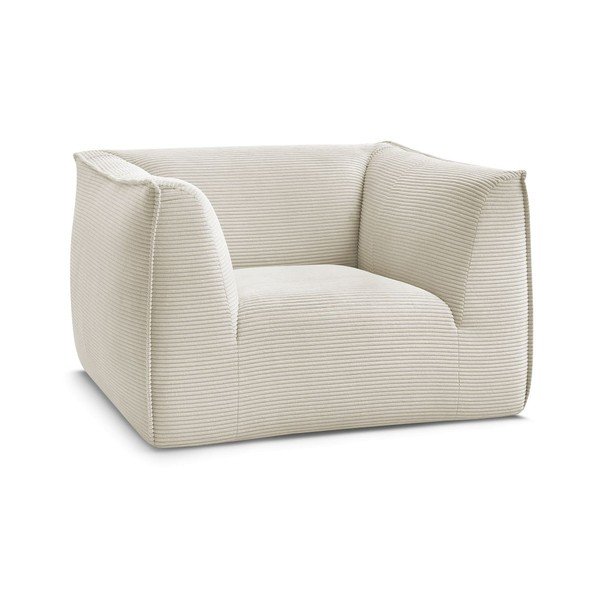 Bež fotelj iz rebrastega žameta Giorgia – Bobochic Paris