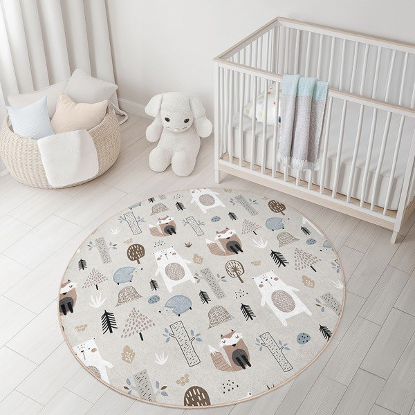 Pralna otroška preproga ø120 cm Forest Friends – Mila Home-image-4