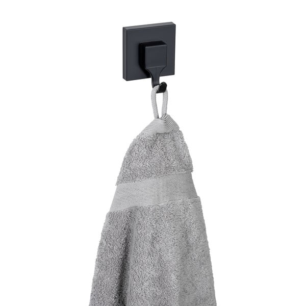 Črni plastični obešalniki v kompletu 2 ks z namestitvijo brez vrtanja Quadro – Wenko-image-4