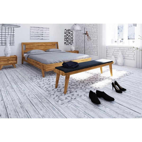 Hrastova klop z modrim sedežem Retro - The Beds-image-3