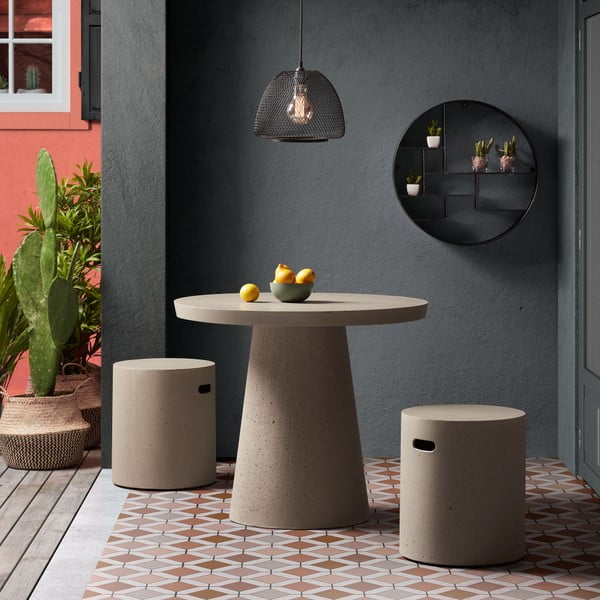 Sivi cementni stolček La Forma Rhette-image-3