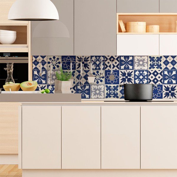 Komplet 9 stenskih nalepk Ambiance Cement Tiles Linia, 10 x 10 cm-image-3