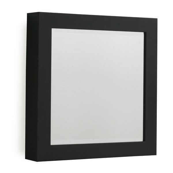 Črno stensko ogledalo Geese Thick, 40 x 40 cm