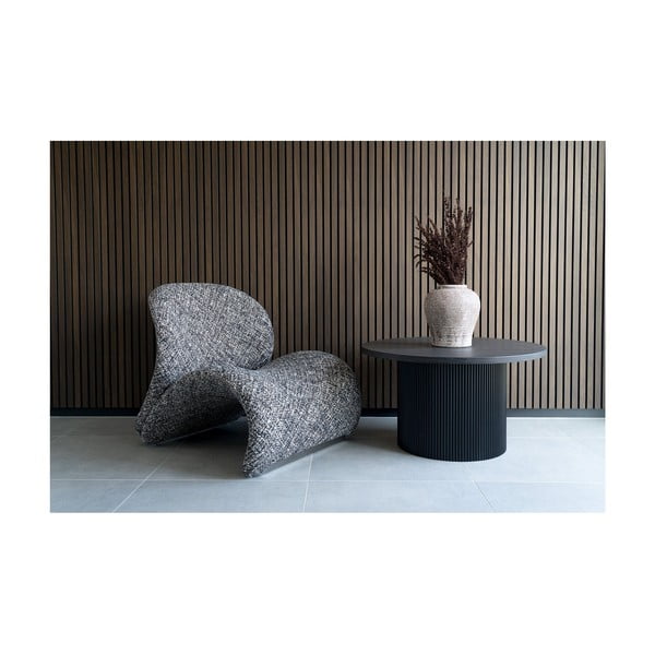 Temno rjava okrogla mizica v topolovem dekorju ø 80 cm Boavista – House Nordic-image-2