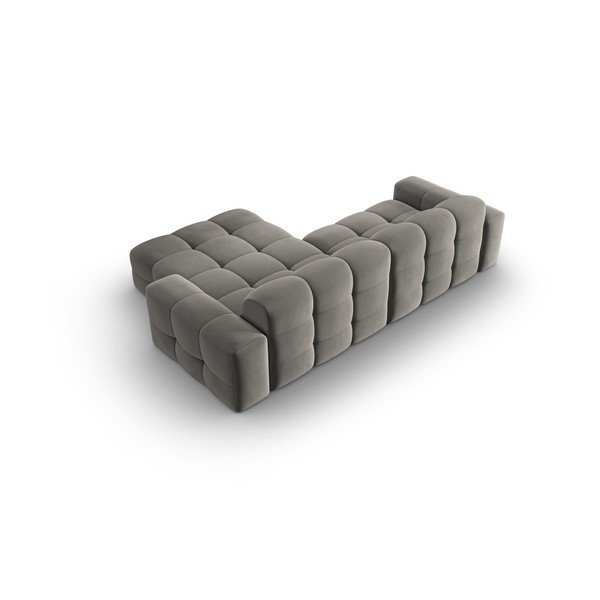 Siva žametna kotna zofa (desni kot) Kendal - Micadoni Home-image-4