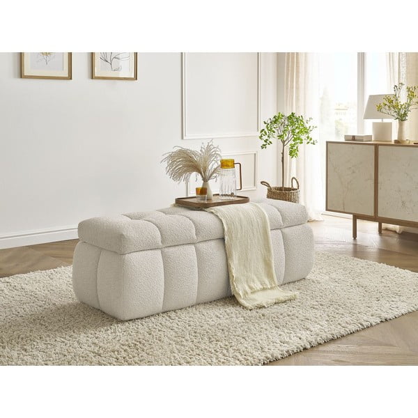 Bež klop iz tkanine bouclé Mont Blanc – Bobochic Paris-image-1