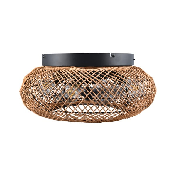 Rjava stropna svetilka z daljinskim upravljalnikom/z ventilatorjem Lillesand – Trio-image-4