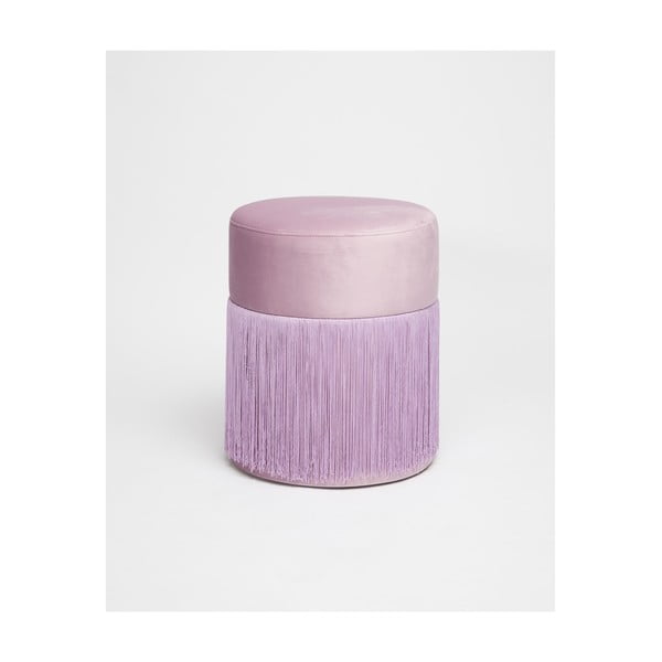 Svetlo vijoličen puf z žametno prevleko Velvet Atelier, ø 36 cm