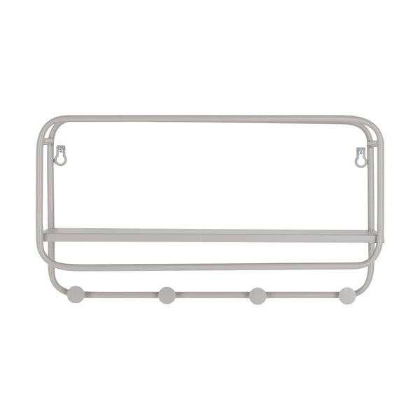 Svetlo siv kovinski stenski obešalnik s polico Feira – House Nordic