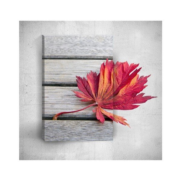 3D stenska slika Mosticx Red Leaf, 40 x 60 cm