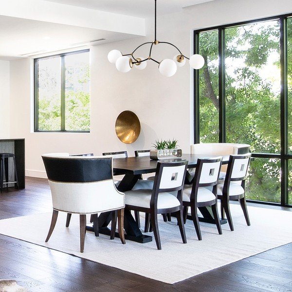 Bela/črna viseča svetilka s steklenim senčilom ø 90 cm Kromozom – Opviq lights-image-1