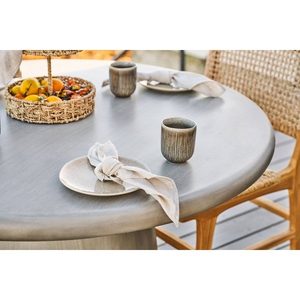 Sivo-bež krožniki v kompletu 4 ks iz kamenine ø 21 cm Viola – House Nordic-image-4