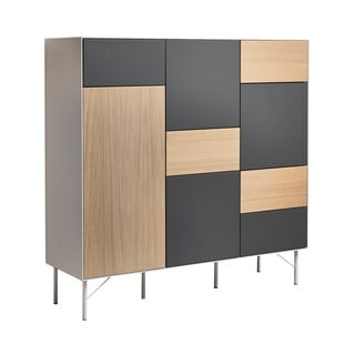Antracitno siva/naravna visoka komoda v hrastovem dekorju 136x133 cm Edge by Hammel – Hammel Furniture