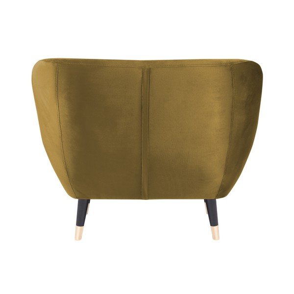 Gorčično rumen fotelj s črnimi nogami Mazzini Sofas Amelie-image-4
