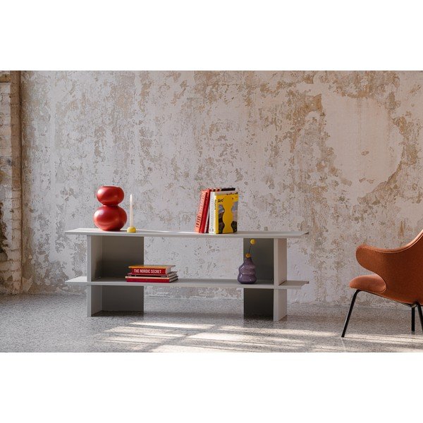 Svetlo siv kovinski regal 160x57x37 cm Hes – noo.ma-image-1