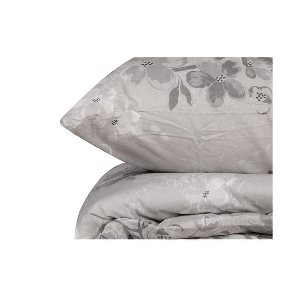 Siva enojna posteljnina iz renforce bombaža 140x200 cm Elena – Mijolnir-image-2