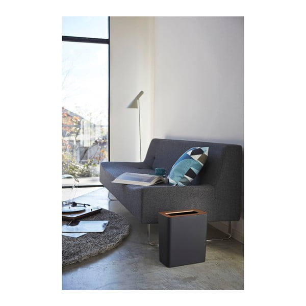 Črni koš za smeti YAMAZAKI Rin Square-image-1