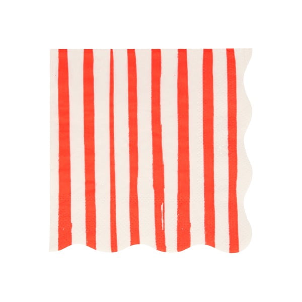 Papirnati prtički v kompletu 16 ks Red Stripe – Meri Meri