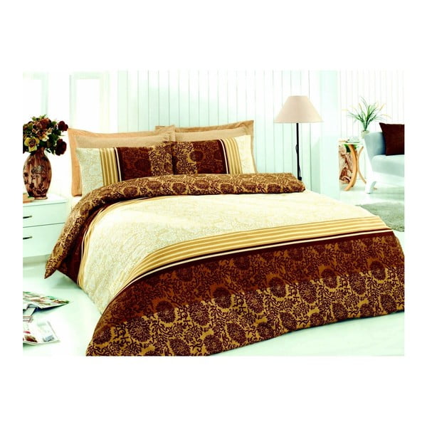 Pisana posteljnina za zakonsko posteljo z rjuho Sunrise, 200 x 220 cm