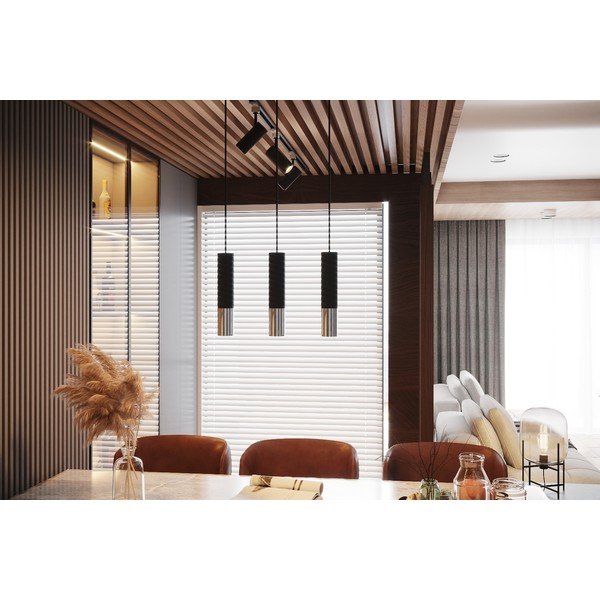 Kovinska stropna svetilka v črni in srebrni barvi ø 6 cm Longbot – Sollux-image-4