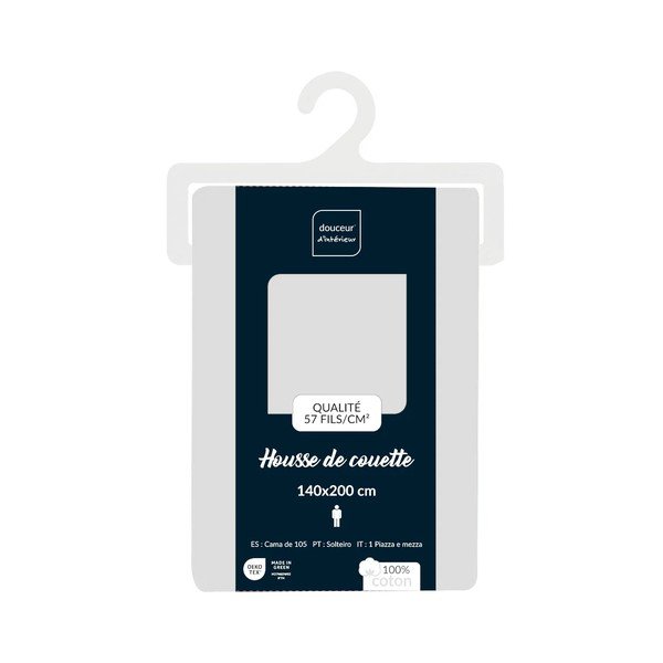 Bela enojna bombažna posteljnina 140x200 cm Lina – douceur d'intérieur-image-2