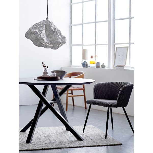 Sivo-bela lončena servirna skleda Bloomingville Thea, ø 24,5 cm-image-4