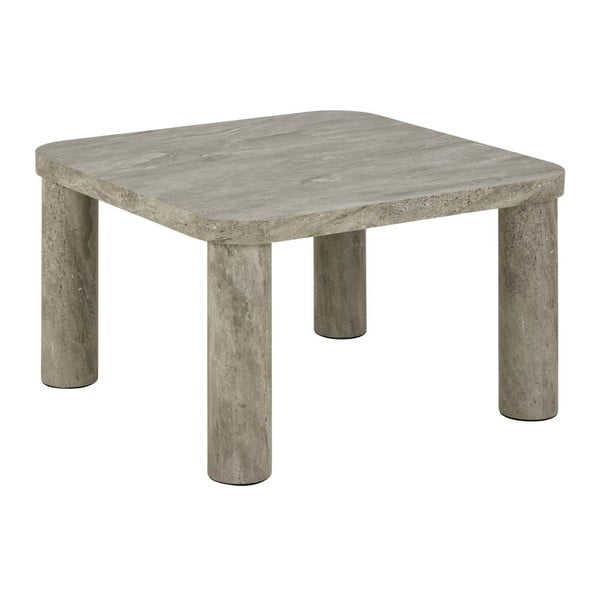 Svetlo siva klubska mizica v marmornem dekorju 60x60 cm Solano – Actona