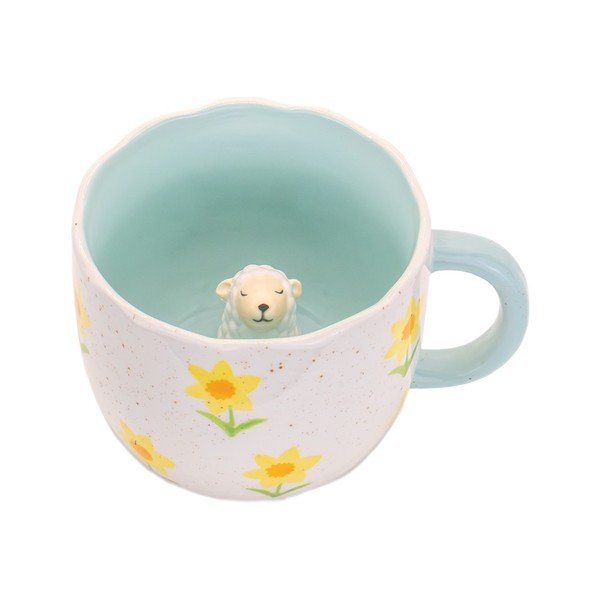 Modra/kremno bela porcelanasta skodelica 350 ml Surprise Sheep – Sass & Belle-image-4