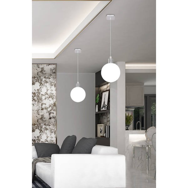 Viseča svetilka v srebrni barvi s steklenim senčnikom ø 15 cm Oden - Candellux Lighting-image-1