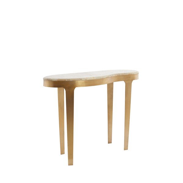 Stranska mizica z marmorno mizno ploščo v bronasti barvi/sivorjava 40x110 cm Giulio – Light & Living-image-3