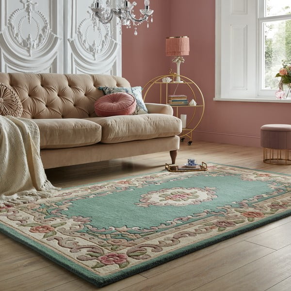 Zelena volnena preproga Flair Rugs Aubusson, 120 x 180 cm-image-1
