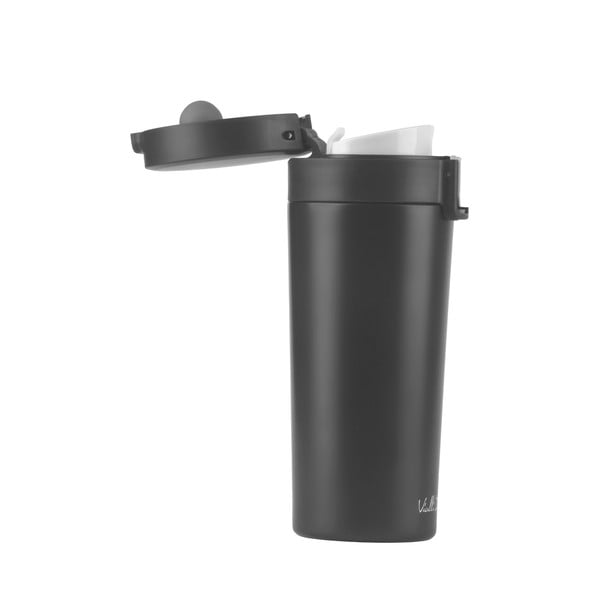 Črna potovalna termo skodelica Vialli Design Fuori, 400 ml-image-2
