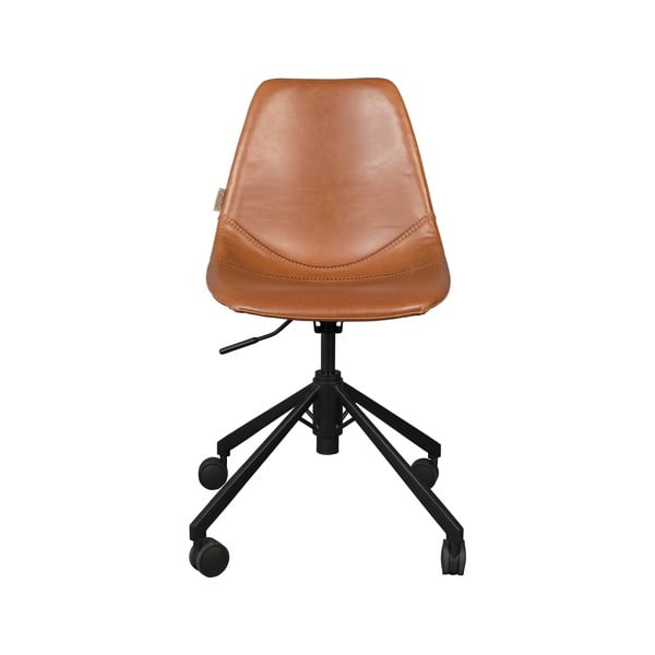 Rjav pisarniški stol na kolesih Dutchbone Franky -image-3