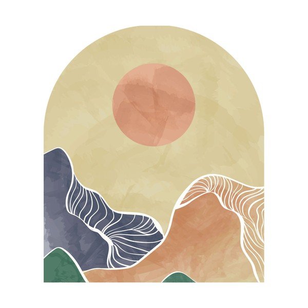 Stenska nalepka 120x140 cm Abstract Rising Sun Arch - Ambiance-image-2