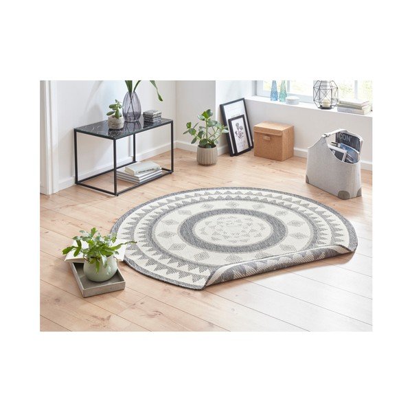 Siva in krem preproga za zunanjo uporabo NORTHRUGS Jamaica, ⌀ 140 cm-image-2