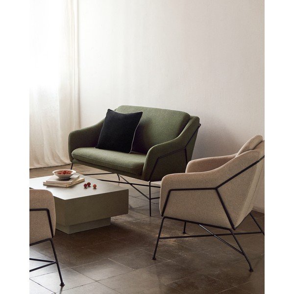 Zelena sedežna garnitura 128 cm Brida – Kave Home-image-1