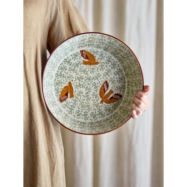 Zelena keramična skleda ø 28 cm Hezha – Bloomingville-image-3