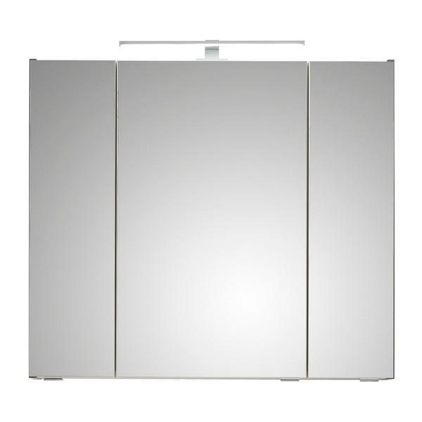 Siva stenska kopalniška omarica z ogledalom 80x70 cm Set 357 - Pelipal