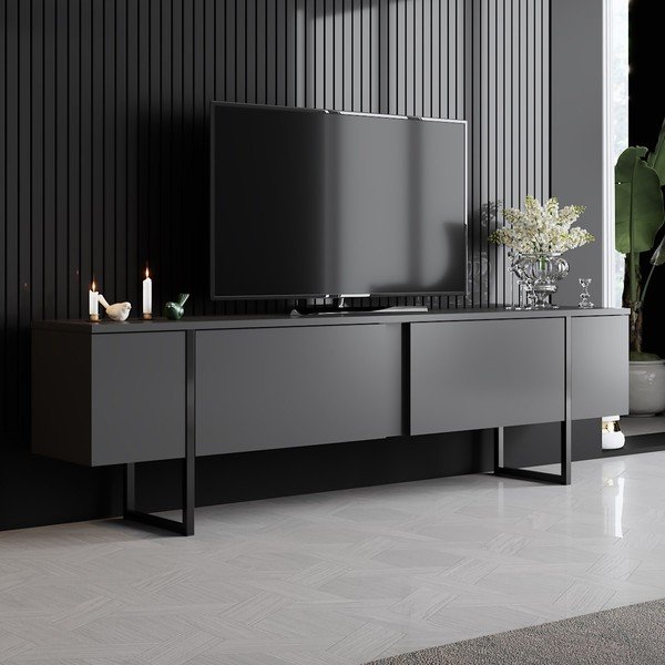 Antracitno siva TV omarica 180x30 cm Luxe – Kalune Design-image-1