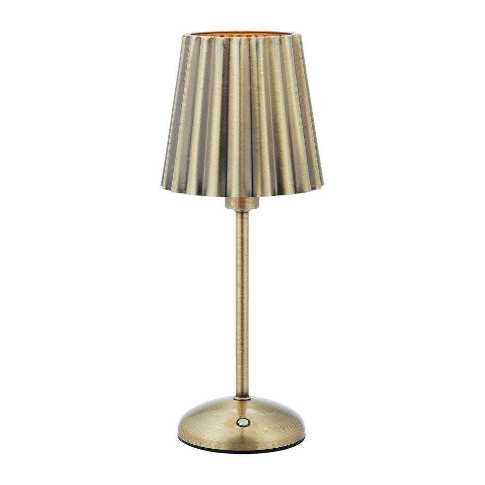 Medeninasta kovinska LED zatemnitvena/prenosljiva namizna svetilka (višina 35 cm) Celia