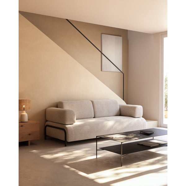 Črna jeklena mizica 60x140 cm Azisi – Kave Home-image-1